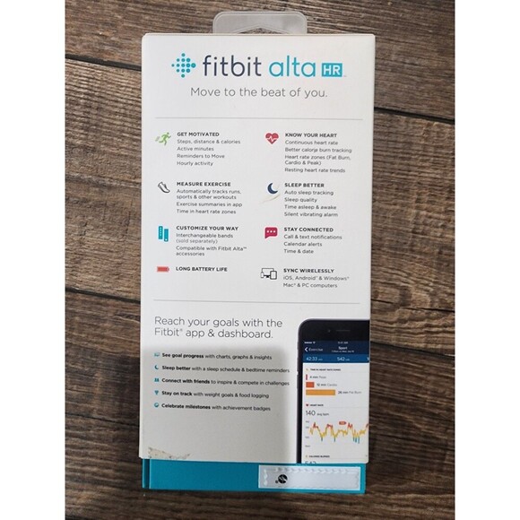 Fitbit Alta HR Fitness Activity Tracker w/ Heart Rate Monitor FB408 Grey Band - Picture 5 of 5